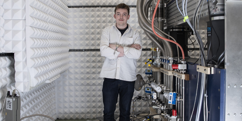 Photo: Joe Carroll, a PhD researcher at the Davis Group in UCC. Image credit: Claire Keogh