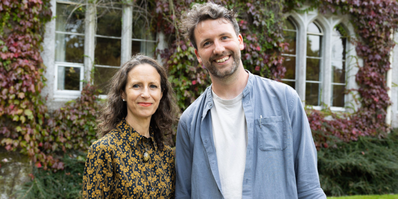 Jools Gilson, Director of UCC Creative and Professor of Creative Practice, and Danny Denton, Interim Director of Creative Writing at University College Cork. Photo: Portia Ameyalli Garcia Cruz/UCC