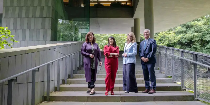 Pictured at the launch of Accenture’s Women on Walls are Louise O’Reilly, Chief Executive, Business to Arts; Dr. Michelle Cullen, Managing Director and Head of Inclusion & Diversity, Accenture in Ireland; Dr Avril Hutch, Director of Equality, Diversity & Inclusion, UCC; and Professor John O’Halloran, President of UCC. Image: Clare Keogh