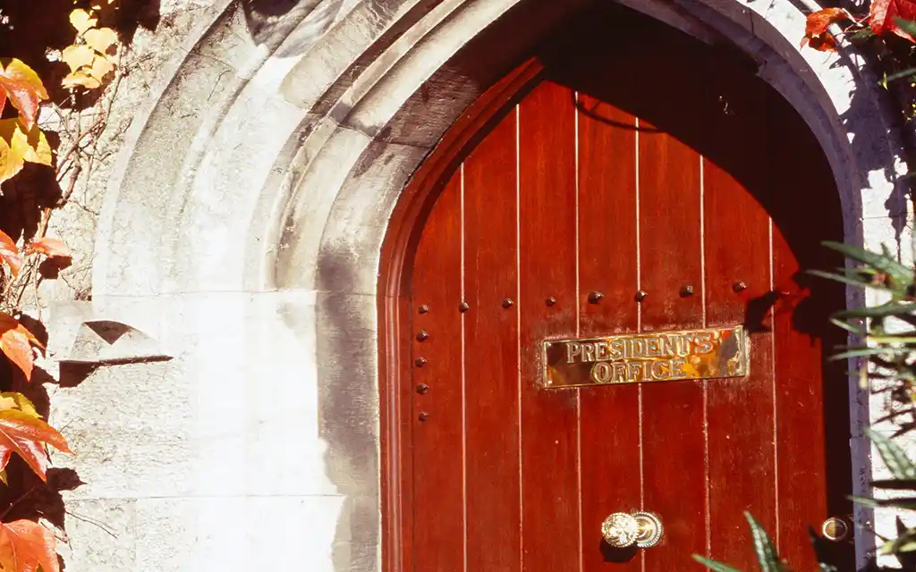 image of main door to President's Office