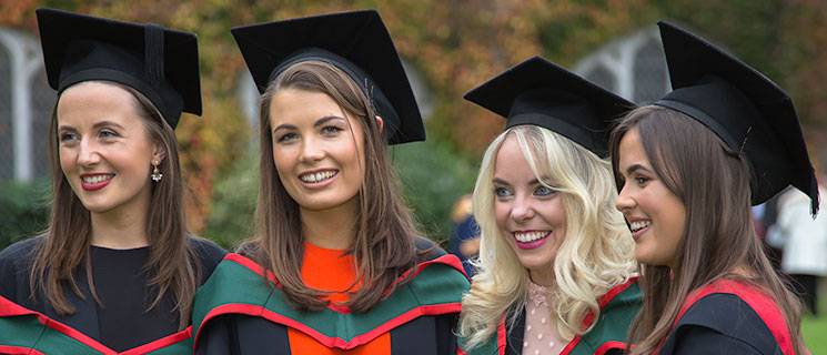 2016 BSc in Biomedical Science graduates: Joanne Hegarty, Ciara Hayes, Jessica Neville and Aine O’Flynn.
