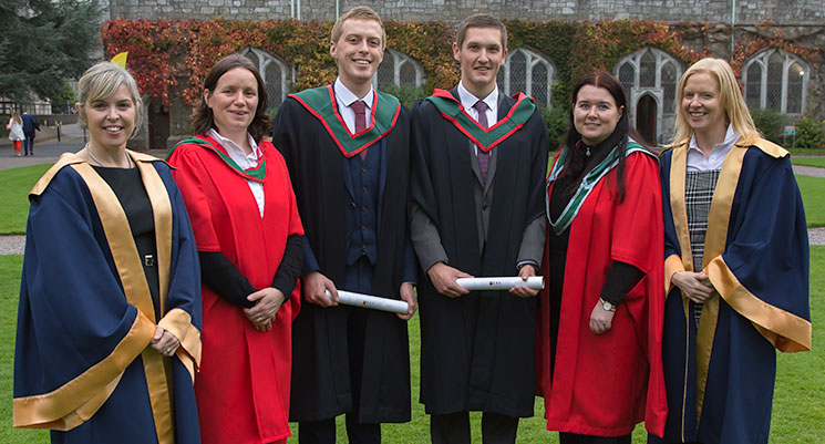Dr Fiona O’ Halloran, Cork Institute of Technology and Dr Collette Hand, Department of Pathology, UCC; 2016 BSc in Biomedical Science graduates: Stephen Power and Tomas Power; Dr Sinead Kerins, School of Biochemistry and Cell Biology, UCC and Dr Lesley Cotter, Cork Institute of Technology.
