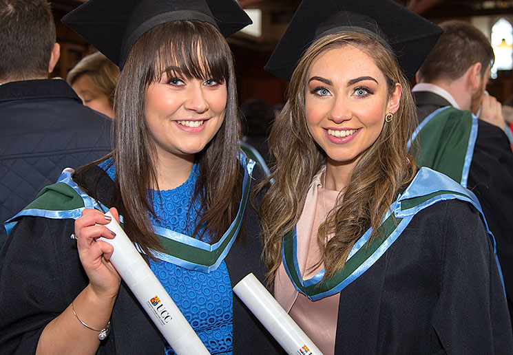 2017 MSc in Biotechnology graduates, Julie O’Mahony and Marie Forde. Julie was presented with the Eli Lilly Award for Academic Excellence in Biotechnology as the student who received the highest grade in the MSc Biotechnology programme.