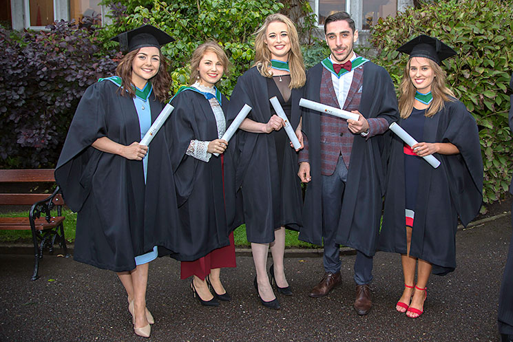BSc in Biochemistry graduates: Maire O’Sullivan, Caoimhe Kerins, Shannon Quilty, Ben Sheehan and Sarah O’Donnell.