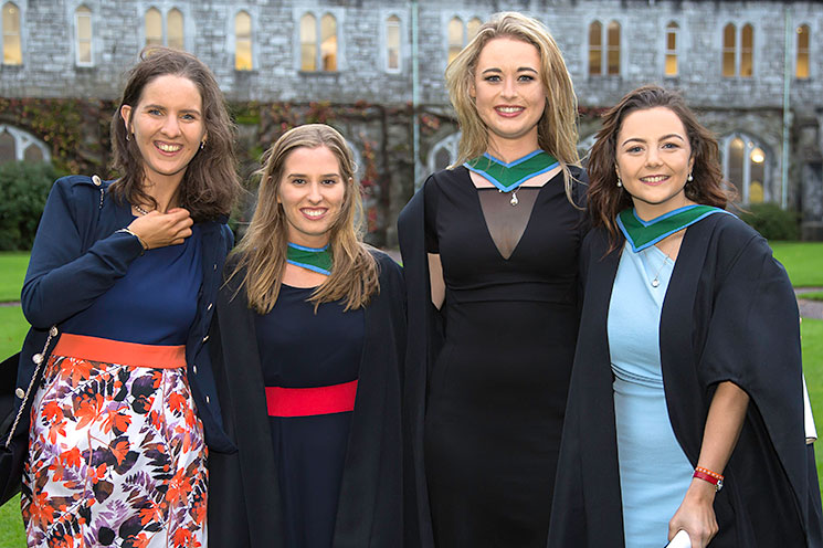 BSc in Biochemistry graduates: Niamh Allen, Sarah O’Donnell, Shannon Quilty and Maire O’Sullivan.