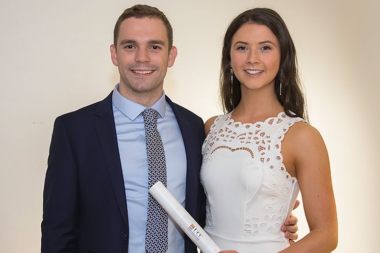 BSc in Biochemistry 2017 graduates: Cian O’Donnell and Laura O’Kennedy.