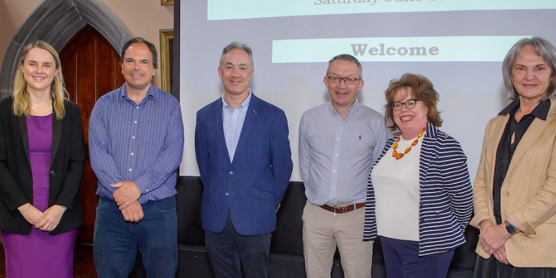 L/R: Prof. Emma Wallace, Head of Dept. of General Practice UCC, Dr. Andy Philips, Regional Executive Officer, HSE, Prof. Tony Foley, Dept. of General Practice UCC,  Dr. Colm Henry, Chief Clinical Officer, HSE, Prof. Paula O'Leary, Dean of School of Medicine UCC, Prof. Helen Whelton, Head of College of Medicine and Health UCC,. Photo: John Allen. 