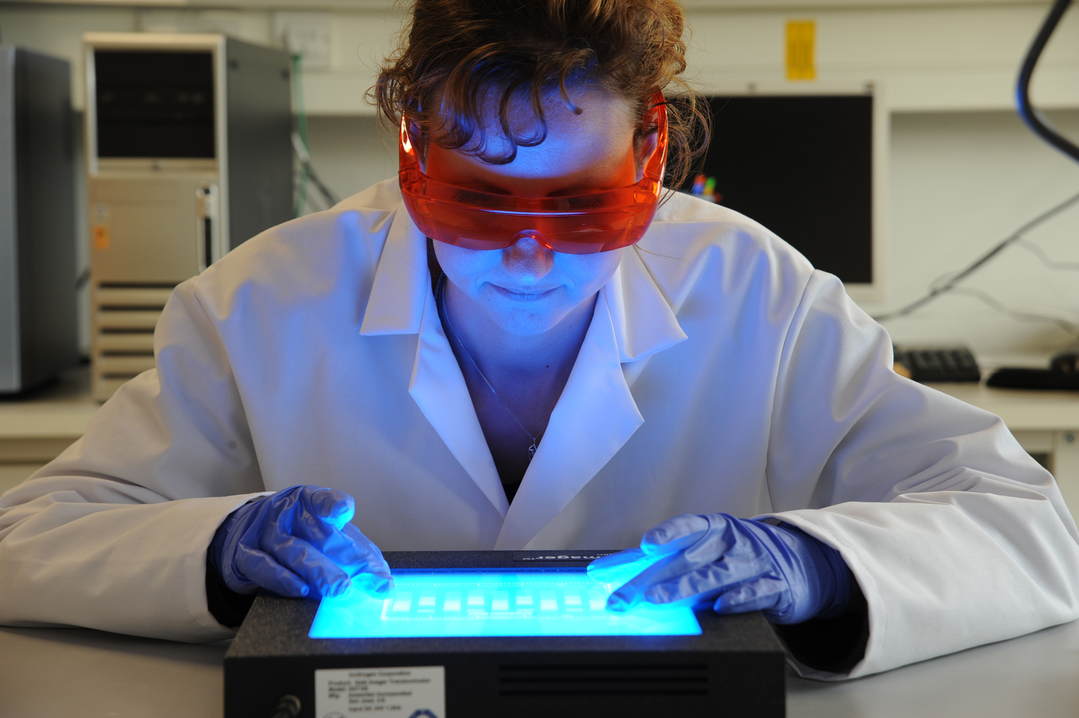 Student in the lab Student in the lab