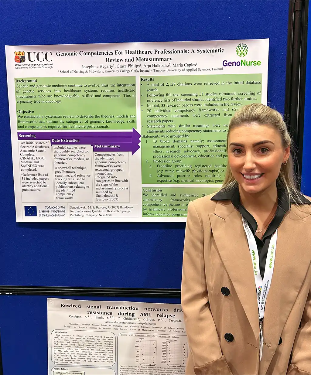 Grace Philips pictured in front of research poster Grace Philips pictured in front of research poster