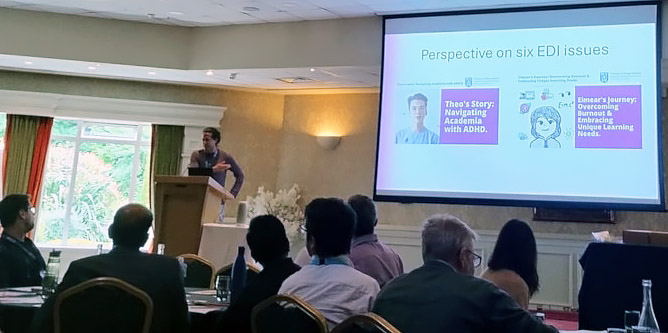 Marcos presents on DEI at the ICRAG Summit. Photo Credit: T. Chakraborty Marcos presents on DEI at the ICRAG Summit. Photo Credit: T. Chakraborty