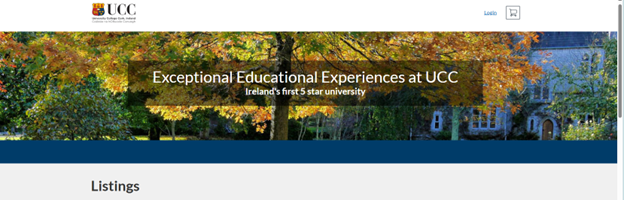 Image of green UCC campus with text overlaying image Image of green UCC campus with text overlaying image