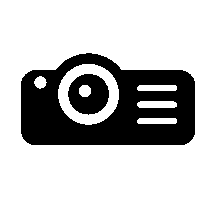 Stylised icon of a projector