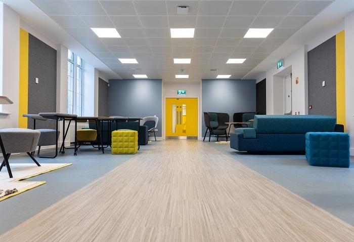 Calm Zone Interior showing exit door Calm Zone Interior showing exit door